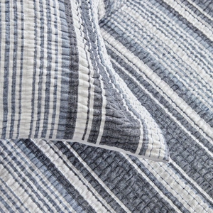 Karaca Home Denim Farley Çift Kişilik Yatak Örtüsü Seti İndigo görseli 6