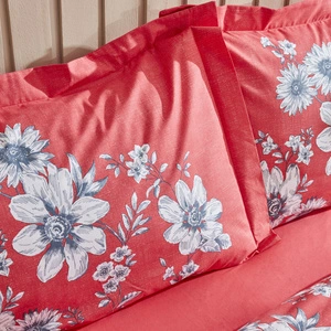 Karaca Home Cornell %100 Pamuk Çift Kişilik Nevresim Takımı Koyu Pembe PP görseli 7