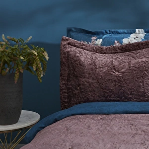 Karaca Home Nelda Çift Kişilik Kadife Yatak Örtüsü Gül Kurusu görseli 4