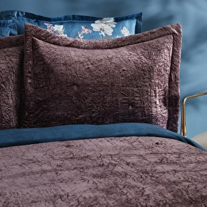 Karaca Home Nelda Çift Kişilik Kadife Yatak Örtüsü Gül Kurusu görseli 7