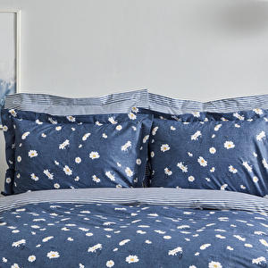 Karaca Home Daisy %100 Pamuk Çift Kişilik Nevresim Takımı İndigo (PP) görseli 2