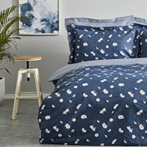 Karaca Home Daisy %100 Pamuk Çift Kişilik Nevresim Takımı İndigo (PP) görseli 3