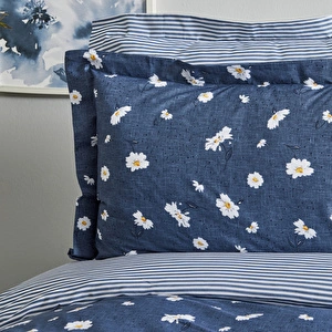 Karaca Home Daisy  %100 Pamuk Tek Kişilik Nevresim Takımı İndigo (PP) görseli 4