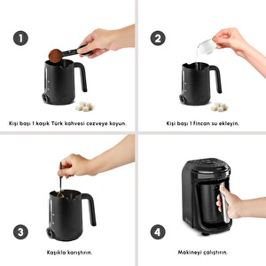Karaca Hatır Hüps Quartz Sütlü Türk Kahvesi Makinesi Black Chrome görseli 6