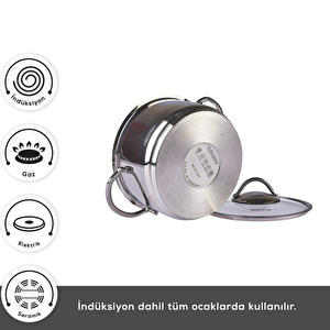 Karaca Ada İndüksiyon Tabanlı 12 Parça Çelik Tencere Seti V2 görseli 6