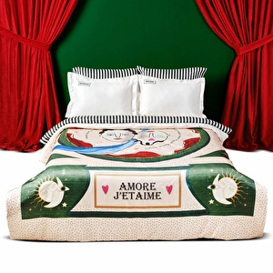 Karaca Home x 2Wins Je t'aime Çift Kişilik Yatak Örtüsü  görseli 8
