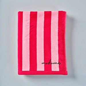 Karaca Home x 2Wins Je t'aime Kırmızı-Pembe Beden Havlusu 85x150 cm görseli 1