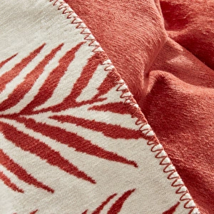Karaca Home Leaf Tek Kişilik Pamuklu Battaniye Terracota görseli 7