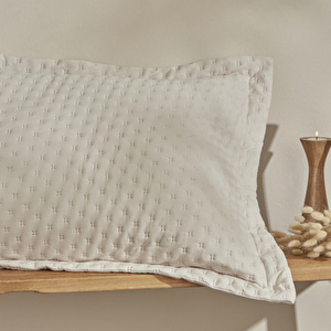 Karaca Home Breeze Soft Çift Kişilik Yatak Örtüsü Takımı Ekru görseli 5