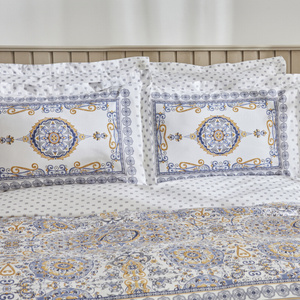 Karaca Home Aprika %100 Pamuk Çift Kişilik Nevresim Takımı Mavi görseli 3