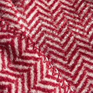 Karaca Home Sandra Çift Kişilik Balık Sırtı Desenli Pamuklu Battaniye Bordo görseli 4