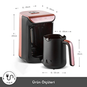 Karaca Hatır Köz Sütlü Türk Kahve Makinesi Rosegold görseli 2