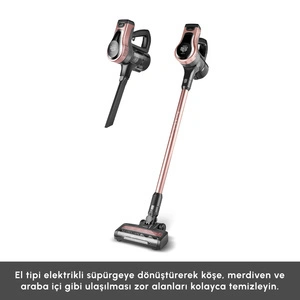 Karaca Vantuz Power Up Dikey Süpürge Rosegold görseli 8