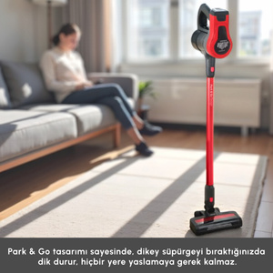 Karaca Vantuz Power Up Dikey Süpürge Imperial Red görseli 3