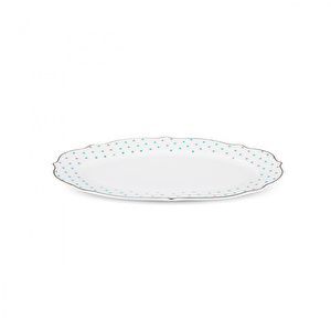 Karaca New Romantic Yeşil Puantiyeli Kayık Tabak 30cm görseli 6