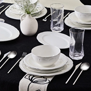 Karaca Elegance Bone Tobias 56 Parça 12 Kişilik Yemek Takımı Platin görseli 3