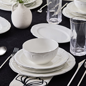 Karaca Elegance Bone Tobias 56 Parça 12 Kişilik Yemek Takımı Platin görseli 5