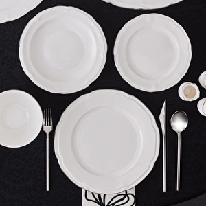 Karaca Elegance Bone Tobias 56 Parça 12 Kişilik Yemek Takımı Platin görseli 8