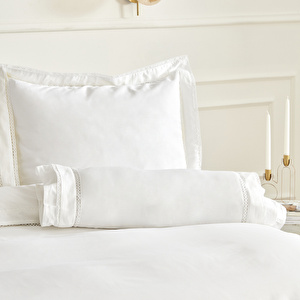 Karaca Home Begonia Çift Kişilik  Percale Nevresim Takımı Dantelli Beyaz görseli 6