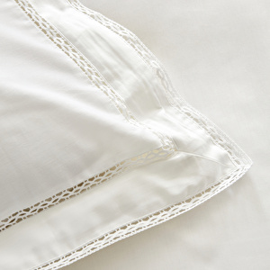 Karaca Home Begonia Çift Kişilik  Percale Nevresim Takımı Dantelli Beyaz görseli 8