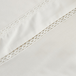 Karaca Home Begonia Çift Kişilik  Percale Nevresim Takımı Dantelli Beyaz görseli 9