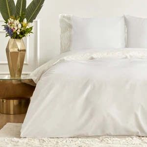 Karaca Home White Collection Acadia Percale Çift Kişilik Nevresim Takımı Dantelli Beyaz