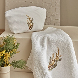 Karaca Home Floren 3 Parça Bornoz Seti Offwhite  görseli 3