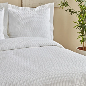 Karaca Home Nova %100 Pamuk Çift Kişilik Yatak Örtüsü Beyaz görseli 4