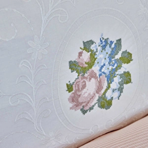 Karaca Home Fayette Çift Kişilik Nakışlı Nish Set Pudra  görseli 9