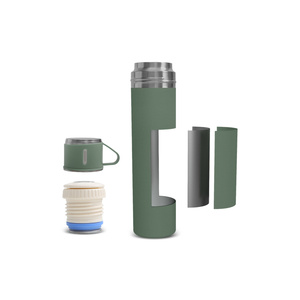 Karaca Thermosteel Nature Bardaklı Çelik Sızdırmaz Termos Haki 500 ml görseli 6