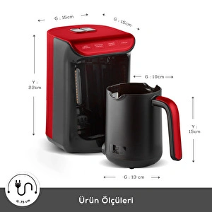 Karaca Hatır Köz Sütlü Türk Kahve Makinesi Imperial Red görseli 2