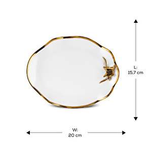 Karaca X Müge Anlı Kelebekli Küçük Kayık Tabak 20 Cm görseli 2