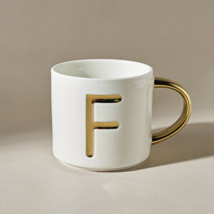 Karaca F Harfli Kupa 400 Ml Beyaz 