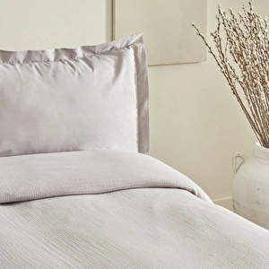 Karaca Home Minel Müslin Çift Kişilik Pike Yatak Örtüsü Seti Buz Gri görseli 4