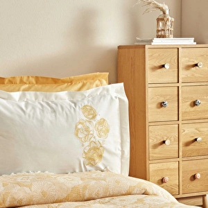 Karaca Home Misty Nakışlı Müslin Çift Kişilik Pike Yatak Örtüsü Seti Somon görseli 4