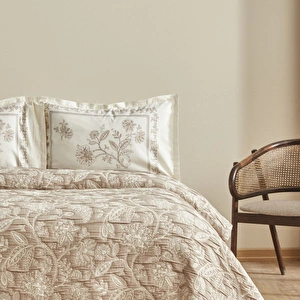 Karaca Home Clay Çift Kişilik Yatak Örtüsü Seti Bej görseli 2