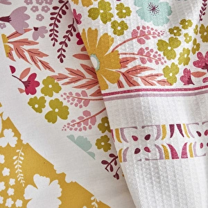 Karaca Home Nido %100 Pamuk Çift Kişilik Nevresim-Pike Hediyeli Takımı Multicolor görseli 5