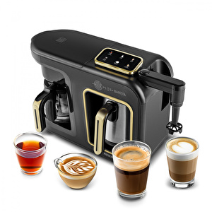 Karaca Hatır Plus Barista Steel 6 in 1 Konuşan Latte Cappuccino ve Közde Türk Kahve Makinesi Mineral Gold görseli 7