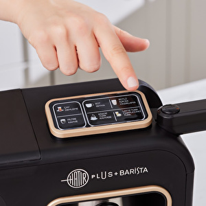 Karaca Hatır Plus Barista Steel 6 in 1 Konuşan Latte Cappuccino ve Közde Türk Kahve Makinesi Mineral Gold görseli 5