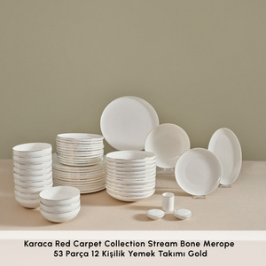 Karaca Red Carpet Collection Stream Bone Merope 53 Parça 12 Kişilik Yemek Takımı Gold görseli 3