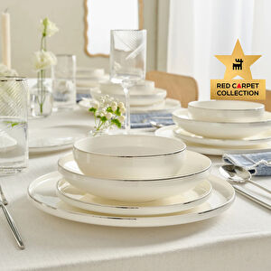 Karaca Red Carpet Collection Stream Bone Merope 53 Parça 12 Kişilik Yemek Takımı Platin 
