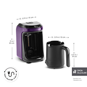 Karaca Hatır Hüps Sütlü Türk Kahve Makinesi Grape Purple görseli 2