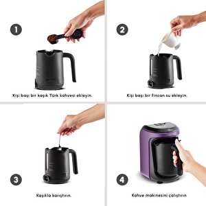 Karaca Hatır Hüps Sütlü Türk Kahve Makinesi Grape Purple görseli 5