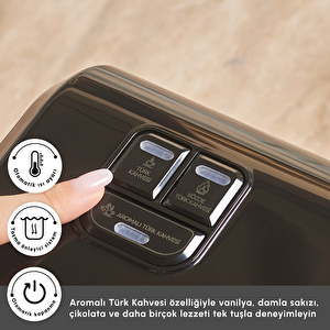 Karaca Hatır Hüp Düet Aroma İkili 10 Fincan Kapasiteli Türk Kahve Makinesi White görseli 6