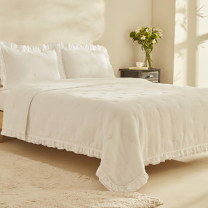 Karaca Home White Collection Perios %100 Pamuk Çİft Kişilik Spring Comfort Fırfırlı Beyaz