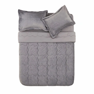 Karaca Home Çift Kişilik Viny Soft Dream Comfort Set Antrasit görseli 16