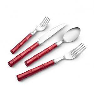Karaca Ember Kırmızı 6 Kişilik 24 Parça Çatal Kaşık Bıçak Seti  görseli 5