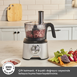 Karaca Mastermaid Power Multifunctional 10 in 1 Mutfak Robotu Silver görseli 7