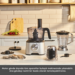Karaca Mastermaid Power Multifunctional 10 in 1 Mutfak Robotu Silver görseli 8