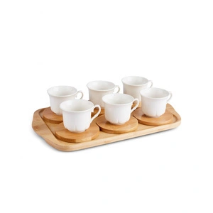 Karaca Bambu Tepsili 6 Kişilik Kahve Fincanı 90 Ml görseli 6